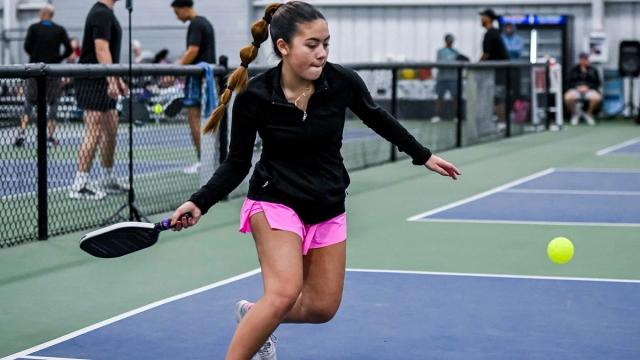 Woman Playing Pickleball
