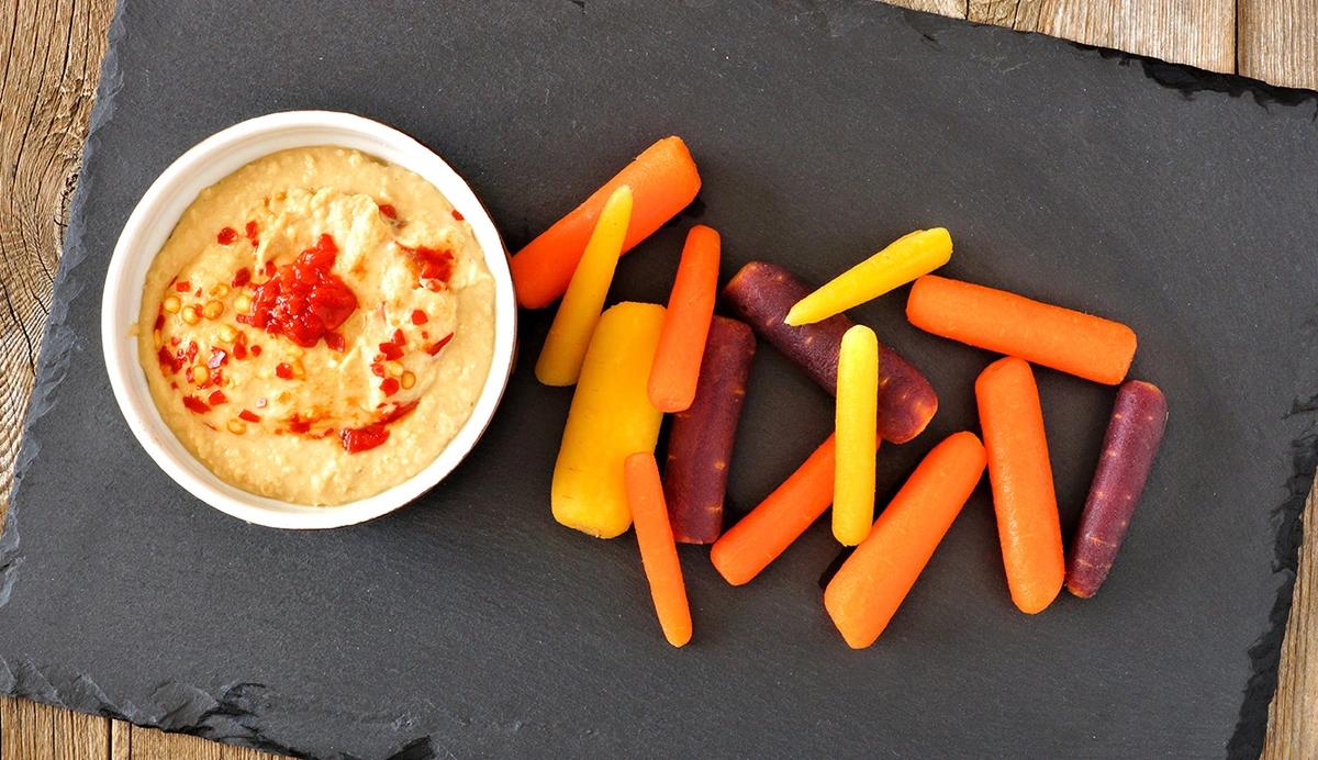 Plate of vegetables and dip