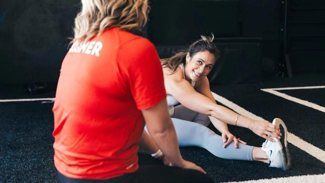 personal trainer and client